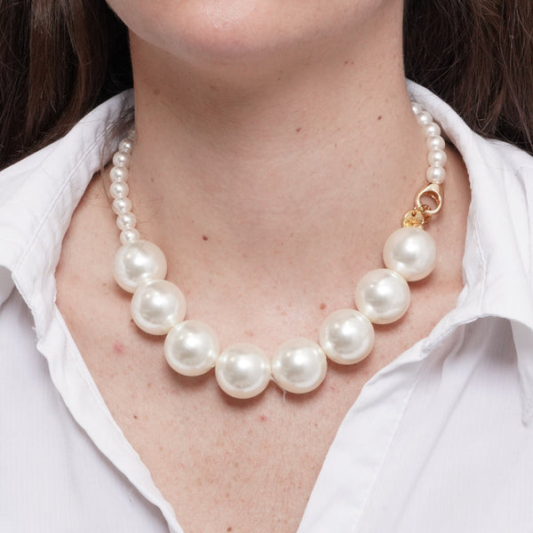 Collana in Metallo perle grandi - BYSIMON gioielli