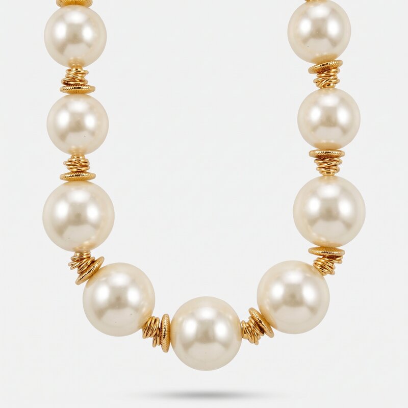 Collana in Metallo perle grandi - BYSIMON gioielli