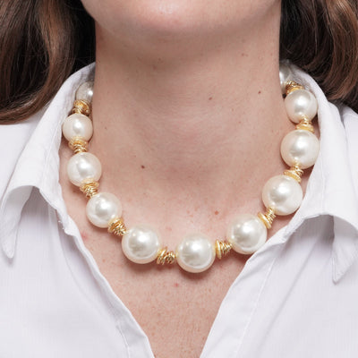 Collana in Metallo perle grandi - BYSIMON gioielli