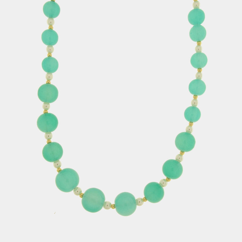 Collana in Metallo cristalli turchesi - BYSIMON gioielli