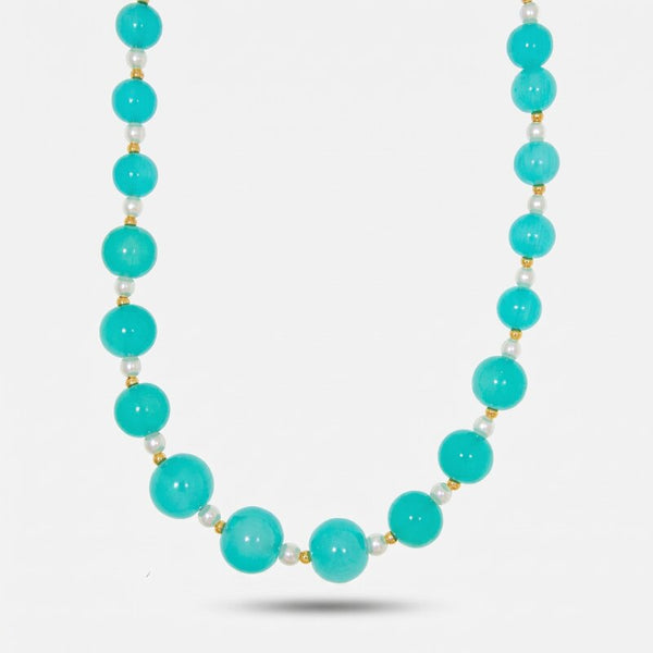 Collana in Metallo cristalli turchesi - BYSIMON gioielli