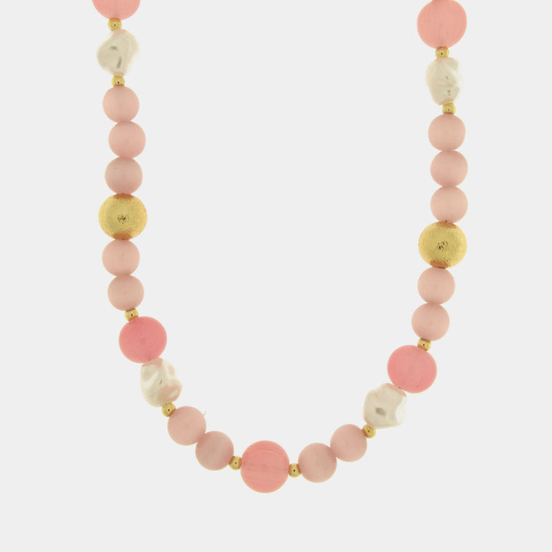 Collana in Metallo cristalli rosa - BYSIMON gioielli