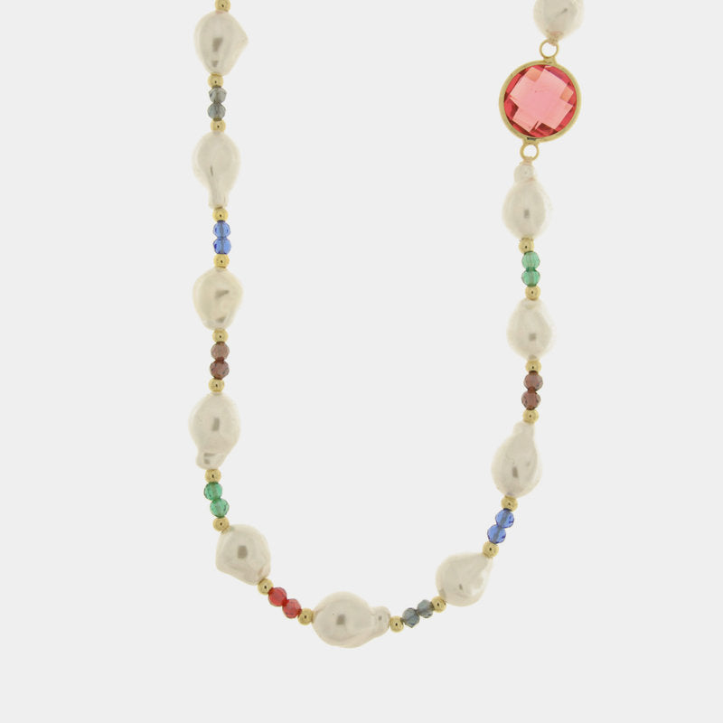 Collana in Metallo cristalli colorati e perle AMOVENEZIA - gioiello BySimon