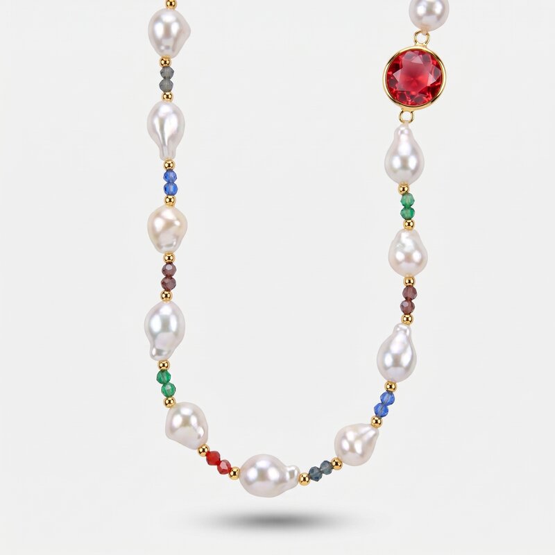 Collana in Metallo cristalli colorati e perle AMOVENEZIA - gioiello BySimon