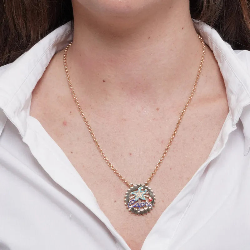 Collana in Metallo stella marina e Capri - BYSIMON gioielli