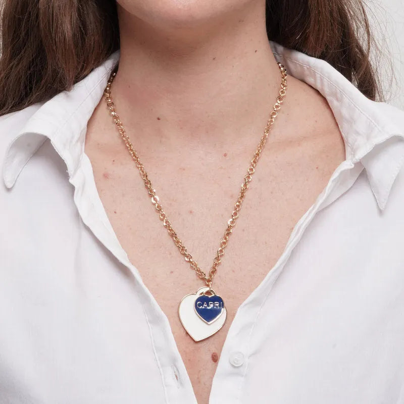 Collana in Metallo cuore bianco Capri - BYSIMON gioielli
