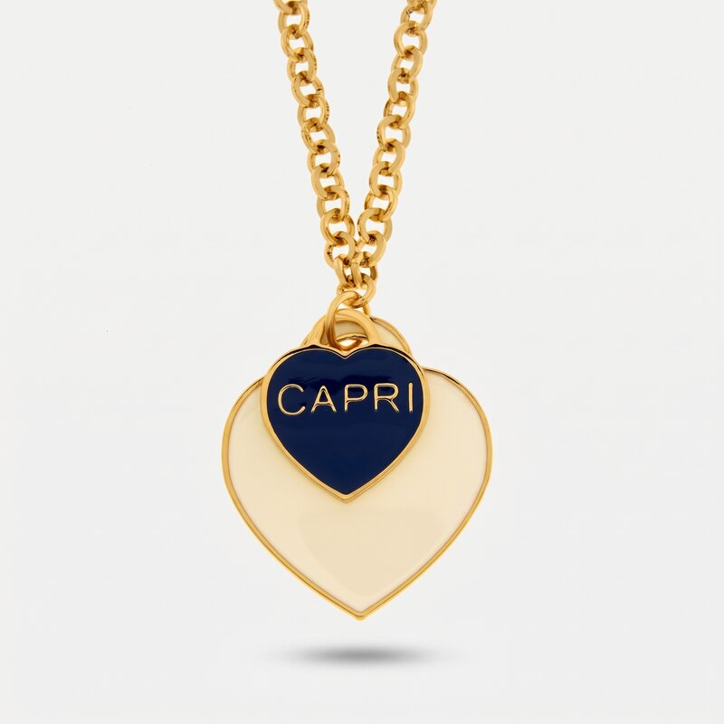 Collana in Metallo cuore bianco Capri - BYSIMON gioielli