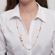 Collana in Metallo stella verde e perline colorate