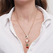 Collana in Metallo babbo Natale, stelle colorate e vischio