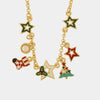 Collana in Metallo stelle colorate, albero di Natale e calza