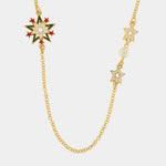 Collana in Metallo Con fiocco di neve e stelle colorate - BYSIMON gioielli