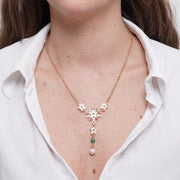 Collana in Metallo Con fiocco di neve multiclore e stelle colorate