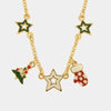 Collana in Metallo stelle colorate, albero Natale e guanto