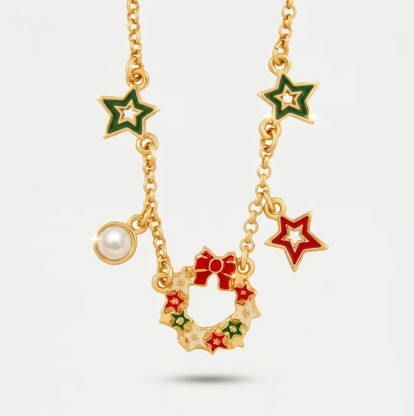 Collana in Metallo ghirlanda di stelle colorate