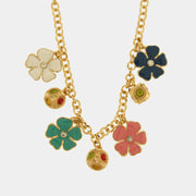 Collana in Metallo con fiori e sfere impreziositi da smalti colorati