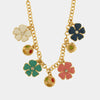 Collana in Metallo con fiori e sfere impreziositi da smalti colorati