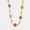 Collana in Metallo con perle e fiori colorati