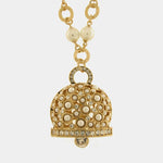Collana in Metallo campana grande pendente con perle - BYSIMON gioielli