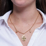 Collana in Metallo a goccia con maiolica verde - BYSIMON gioielli