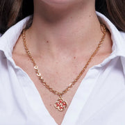 Collana in Metallo maiolica rossa