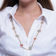 Collana in Metallo con stelle marine rosse e azzurre