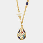 Collana in Metallo a goccia con stelle marine - BYSIMON gioielli