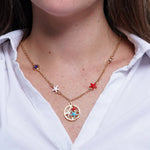 Collana in Metallo con stelle marine colorate - BYSIMON gioielli