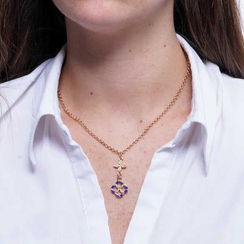 Collana in Metallo maiolica blu - BYSIMON gioielli