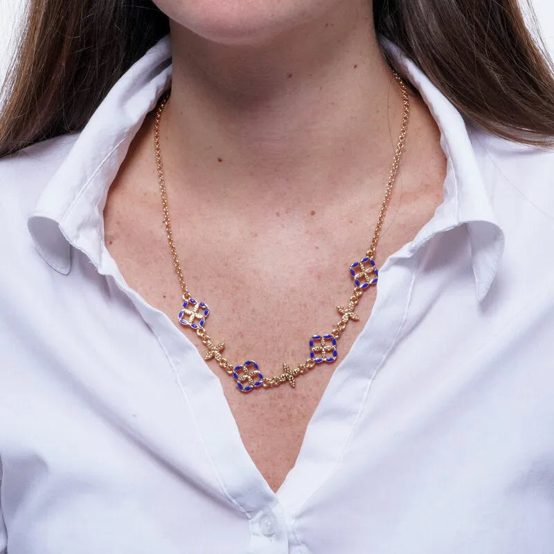 Collana in Metallo maiolica blu - BYSIMON gioielli