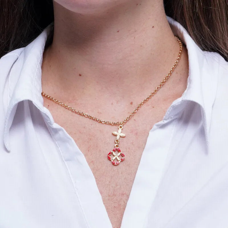 Collana in Metallo maiolica rossa - BYSIMON gioielli