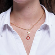 Collana in Metallo maiolica rossa