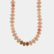Collana in Metallo pietre dure rosa cipria discoidali placcato oro