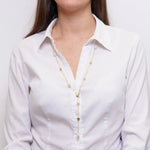 Collana in Metallo lariat donna charm perle barocche dorate placcato oro AMOVENEZIA - gioiello BySimon