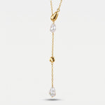 Collana in Metallo lariat donna charm perle barocche dorate placcato oro AMOVENEZIA - gioiello BySimon