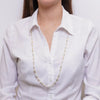 Collana in Metallo donna perle bianche e barre dorate placcato oro