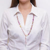 Collana in Metallo donna pietre dure viola ametista cristalli placcato oro
