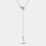 Collana in Metallo donna regolabile con filo di piccoli elementi sferici color avorio e pendente a forma di testa di serpente