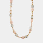 Collana in Metallo giro di cristalli rosa - BYSIMON gioielli