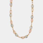 Collana in Metallo giro di cristalli rosa - BYSIMON gioielli