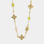 Collana in Metallo fiori con cristalli - BYSIMON gioielli