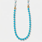 Collana in Metallo lunga con sfere azzurre - BYSIMON gioielli