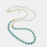 Collana lunga in Metallo con sfere azzurre