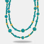 Collana in Metallo multifilo con sfere turchesi - BYSIMON gioielli