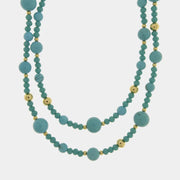 Collana in Metallo multifilo con sfere turchesi