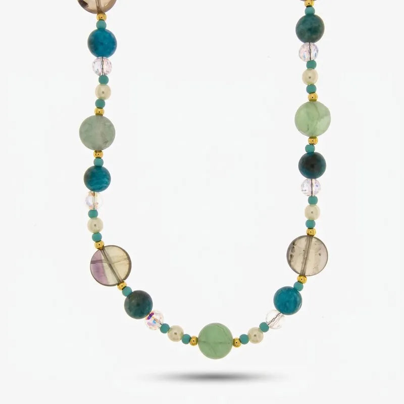 Collana in Metallo pietre toni del verde