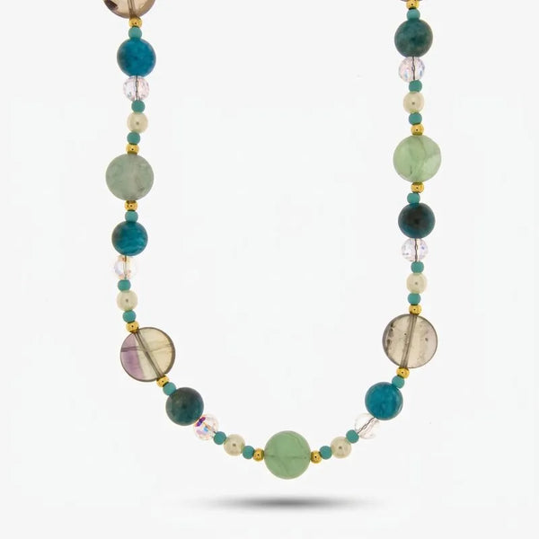 Collana in Metallo pietre toni del verde