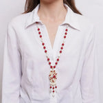 Collana in Metallo lunga con sfere rosse e bianche AMOVENEZIA - gioiello BySimon