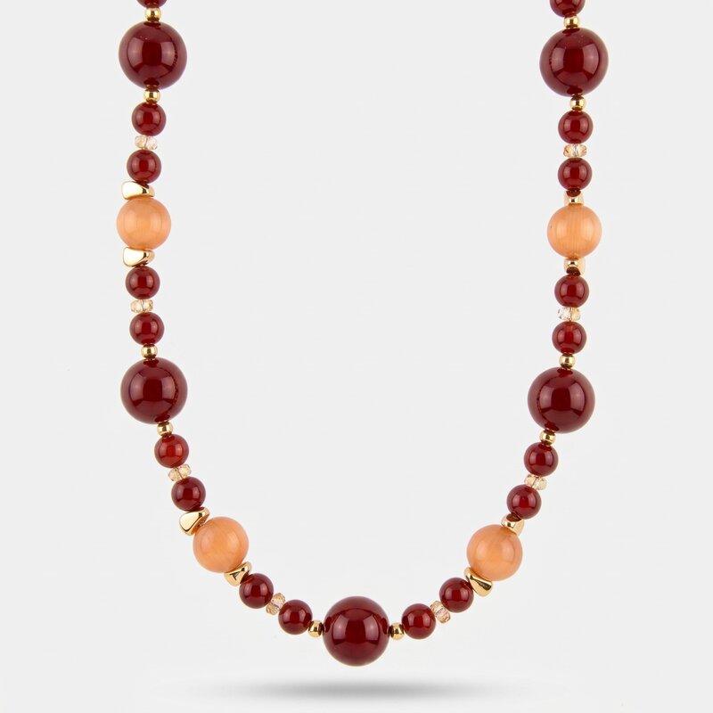 Collana in Metallo sfere rosse e arancio AMOVENEZIA - gioiello BySimon