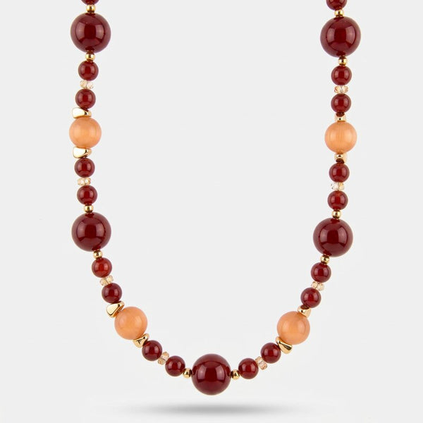 Collana in Metallo sfere rosse e arancio AMOVENEZIA - gioiello BySimon
