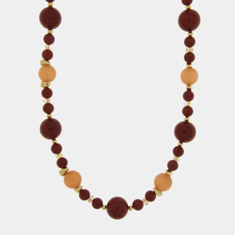 Collana in Metallo sfere rosse e arancio AMOVENEZIA - gioiello BySimon